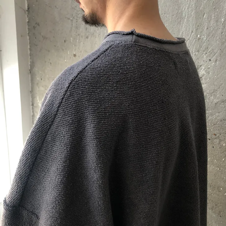 XS-6XL Oversize Cross Stitching Raw Edge Round Neck Sweatshirt